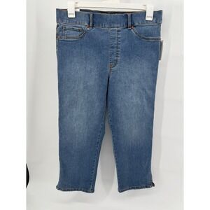 Gloria Vanderbilt Shape Effect High Rise Capri Jeans Light Wash Stretch Size 14